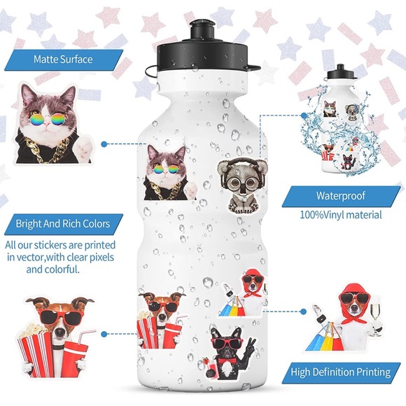 Cat and dogs stickers with glasses - Picture 3 of 5